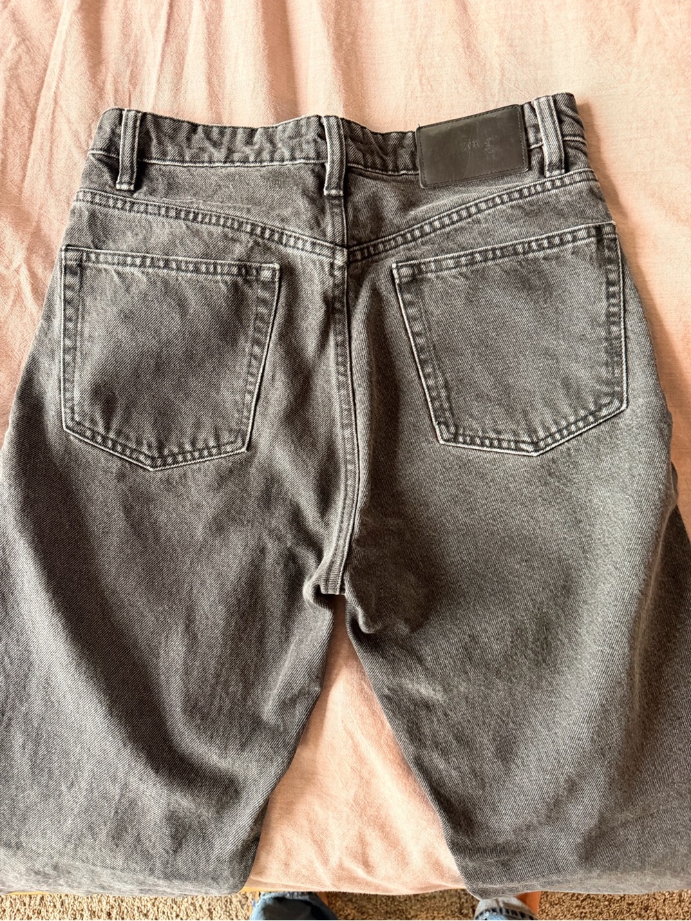 Zara Washed Gray Relaxed Denim Jeans